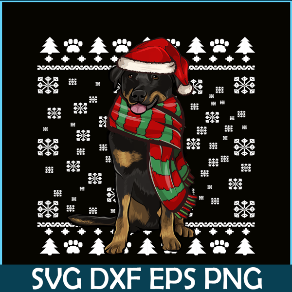 PNG14102391-Beauceron Dog Santa Hat Xmas Ugly Christmas Long Sleeve T-Shirt Png.png