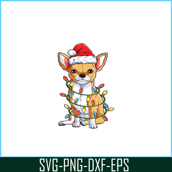 PNG141023130-Chihuahua Santa Christmas Tree Lights Xmas Gifts Boys Kids T-Shirt Png.png
