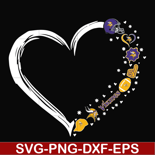 NNFL0104-Minnesota Vikings heart svg, Vikings svg, png, dxf, eps digital file NNFL0104.jpg