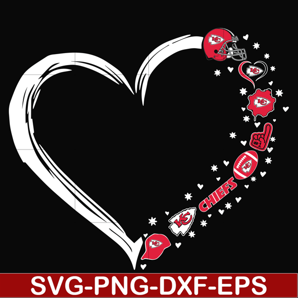 NNFL0107-Kansas City Chiefs heart svg, Chiefs svg, png, dxf, eps digital file NNFL0107.jpg