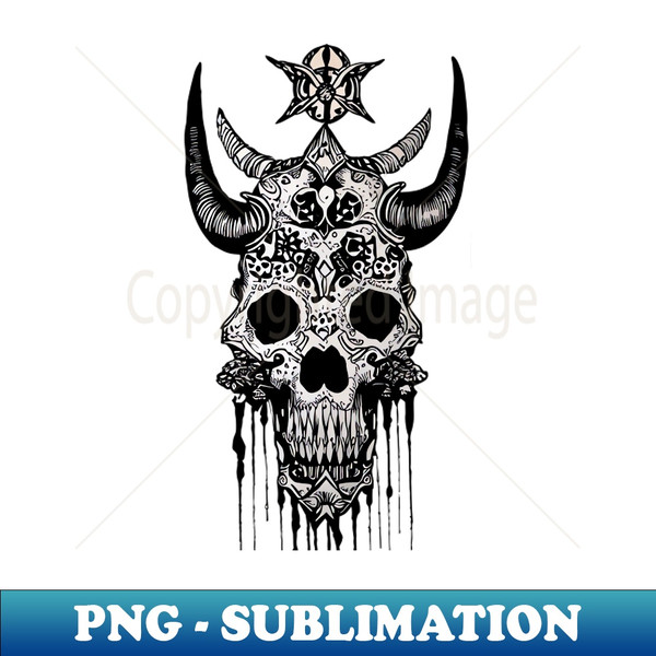 VB-10434_Tribal Tattoo Bulls Skull 3478.jpg