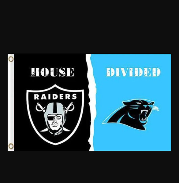 Las Vegas Raiders and Carolina Panthers Divided Flag 3x5ft.jpg