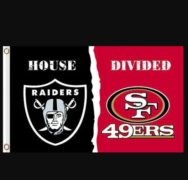 Las Vegas Raiders and San Francisco 49ers Divided Flag 3x5ft.png