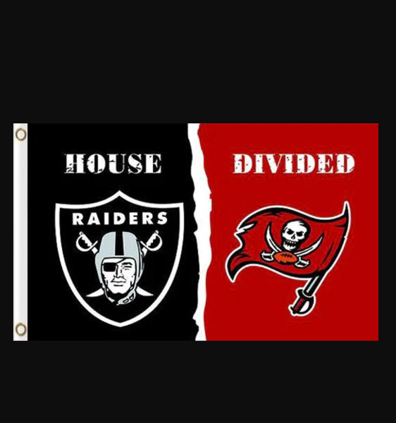 Las Vegas Raiders and Tampa Bay Buccaneers Divided Flag 3x5ft.png