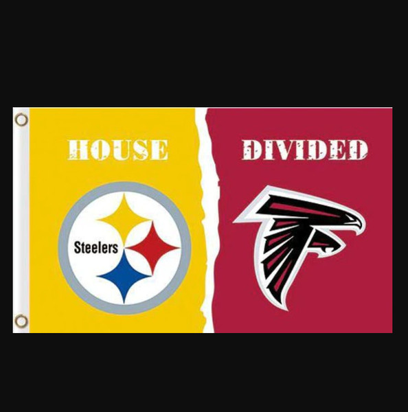 Pittsburgh Steelers and Atlanta Falcons Divided Flag 3x5f.png