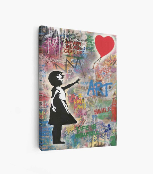 Girl With Red Balloon Colors Banksy Graffiti Scribbling Canvas Print Fine Art Photography, Art Canvas Poster Wall Decor, Wall Art Home Decor.jpg