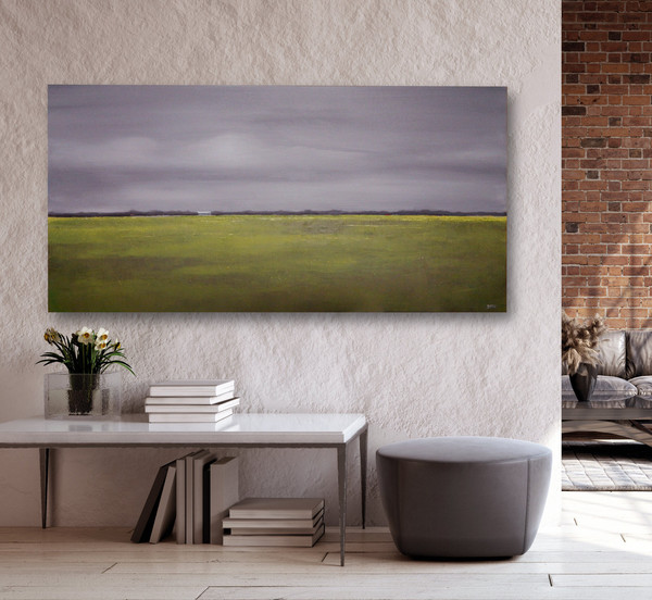 Gray LANDSCAPE Painting on stretched canvas, Gallery wrapped 15 deep, painted sides Original American Art Title Big Gray.jpg