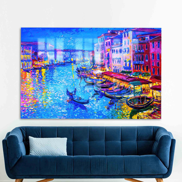 Wall Decoration, Glass Wall Art, Glass Wall Decor, Italy Landscape Printing, Grand Canal Landscape Wall Art, Landscape Wall Decoration,.jpg