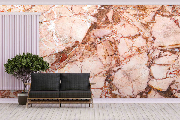 Marble Wall Mural, Pink And Brown Marble, Custom Wall Paper, 3d Wall Paper, Wall Paper Peel and Stick, Abstract Wallpaper, Modern Wall Poste.jpg