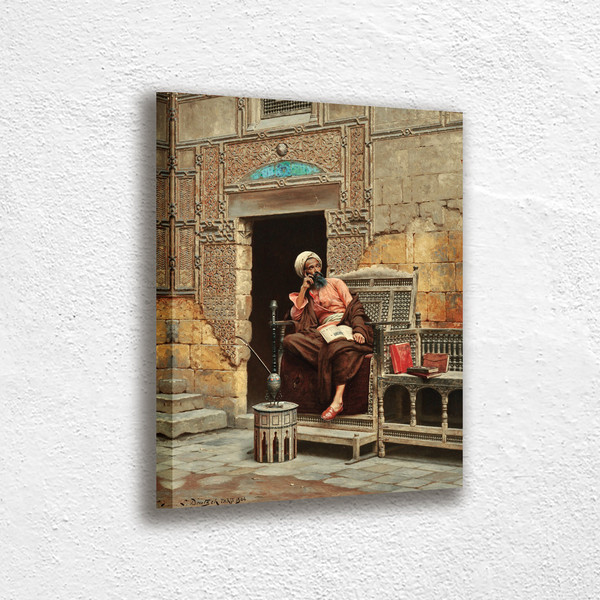 The scholar in Egypt Photo Canvas, Portrait Poster print, Ottoman Islamic Wall Art, Wall art decor Canvas.jpg