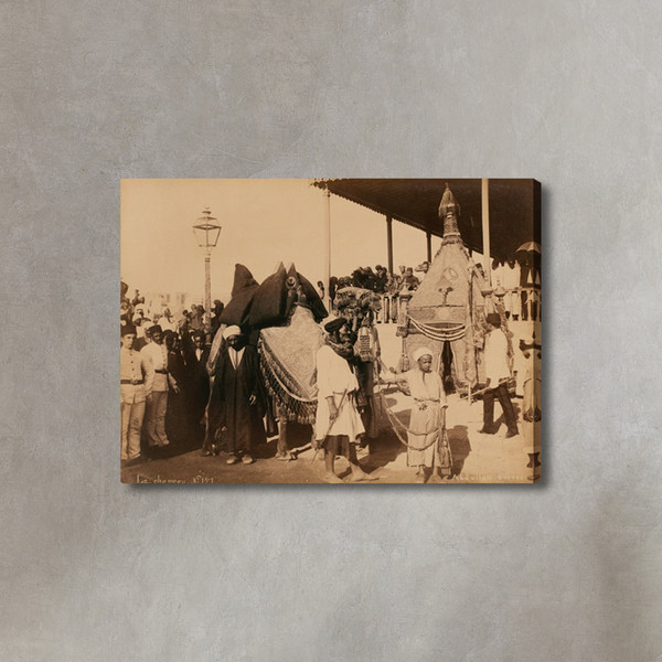 The Camel and muslim community Photo Canvas, Arab community, Historical painting, Classical İslamic Photo canvas, Wall art decor.jpg