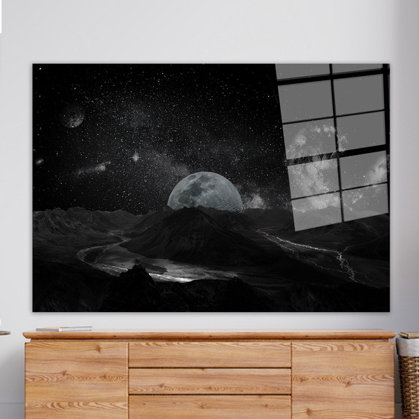 Starry Sky Landscape,Wall Decor,Canvas Glass Art,Glass Art Wall Decor,Sky Landscape Wall Decoration,Galaxy Glass,Moon Glass,.jpg