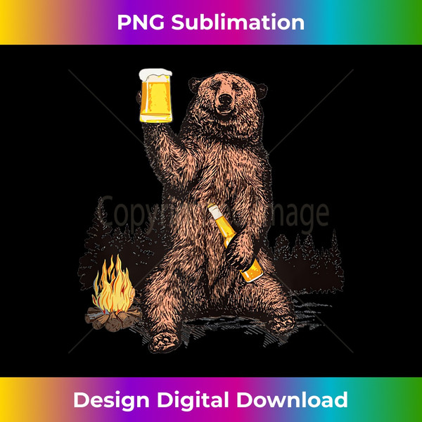 WJ-20231128-525_Bear Drinking Beer Camp Fire Woods Outdoor Funny Grizzly Tank Top 0185.jpg