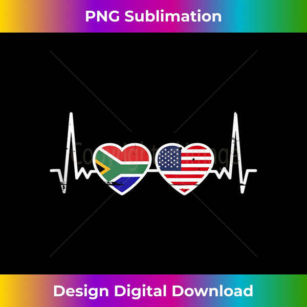 South Africa USA Heartbeat Flag South African American Tank Top - Special Edition Sublimation PNG File