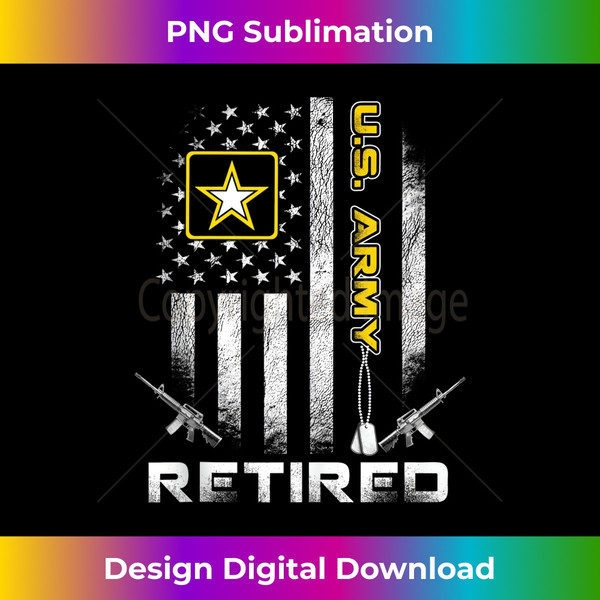 Retired US Army American Flag Retirement 2021 Men Women Tank Top - Premium Sublimation Digital Download