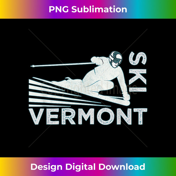 Retro Ski Vermont Tshirt - Vintage Snow Ski Tshirt - Exclusive PNG Sublimation Download