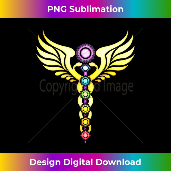 Chakra, caduceus, Hermes staff, snake, spirituality, buddhis - Creative Sublimation PNG Download