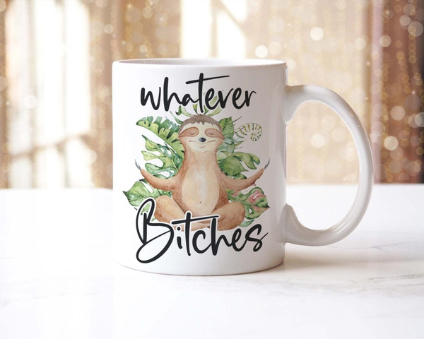 Whatever Funny Mug & Coaster Gift Set Cute Sloth Novelty Animal Coffee Cup Gifts.jpg
