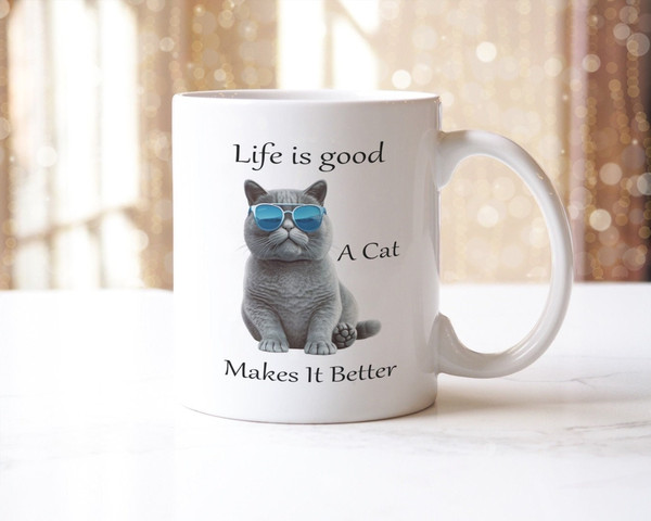Life Is Good A Cat Makes It Better Funny Cat Pet Lover Ceramic Mug And Coaster Gift Set.jpg