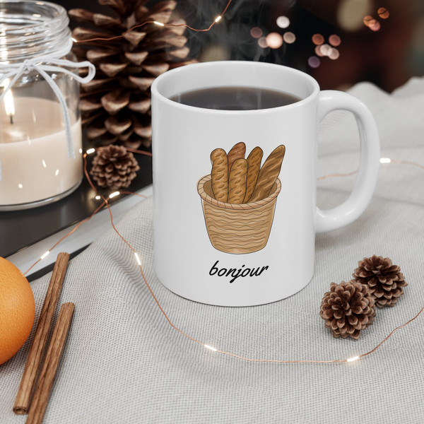 Baguette Mug 11 oz  Baking Mug, Kitchen Gifts, Cooking Mug, Gift for Her, Gift for Him, Baker Gifts, Chef Gifts, Cooking Gifts.jpg