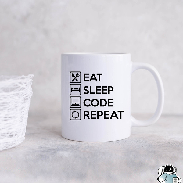 Eat Sleep Code Repeat Coffee Mug • Computer Coder Programming or Developer Gift.jpg