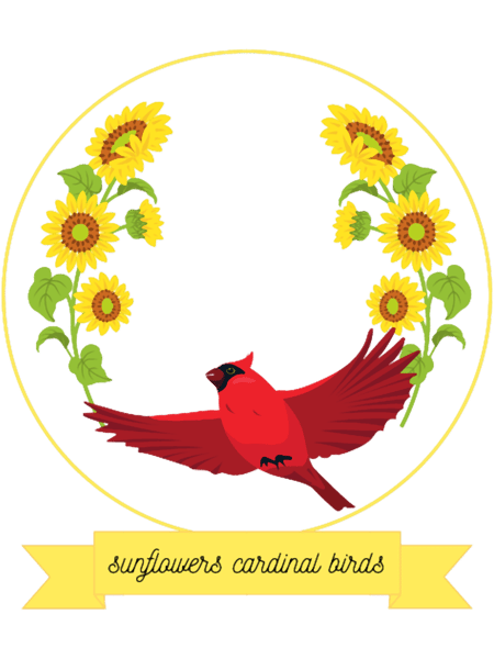 Sunflowers Cardinal Birds (2).png