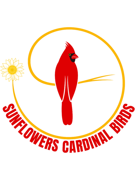 Sunflowers Cardinal Birds Tri-blend .png