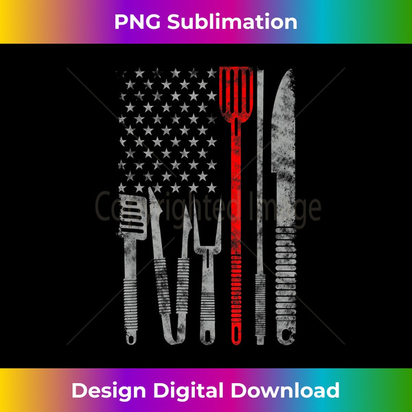 VG-20231129-1147_BBQ grill cooking chef thin red line USA flag gifts for chef 0126.jpg