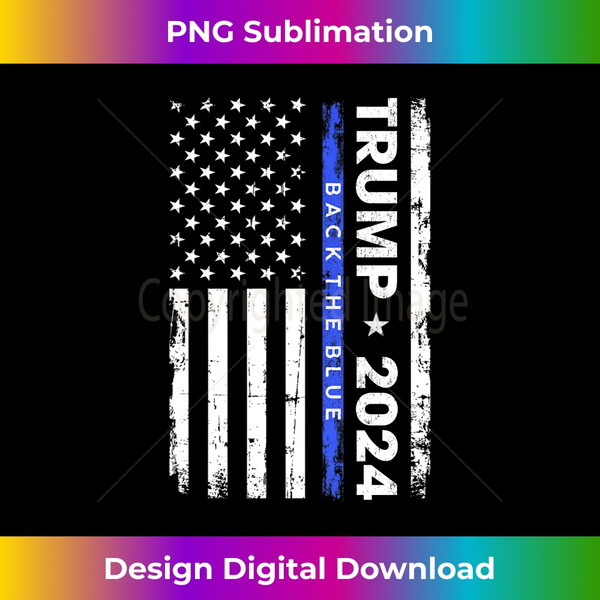 IL-20231212-12194_Trump 2024 Back The Blue Thin Blue Line USA Flag (ON BACK) Long Sleeve 12230.jpg