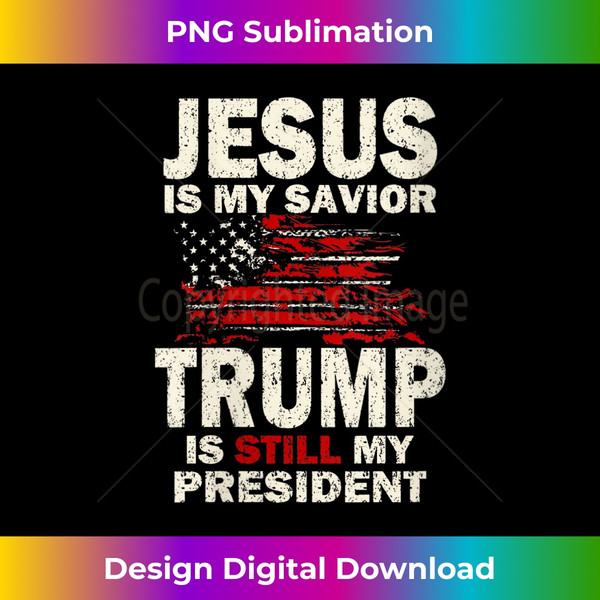 DS-20231219-16470_Womens Jesus is my Savior Trump is still my President V-Neck.jpg