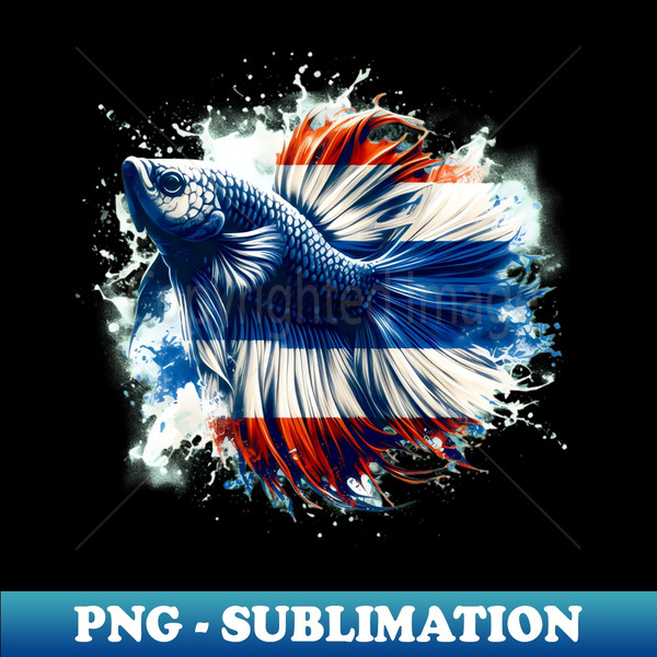 Betta Plakat Thailand Flag Siamese Fighting Fish Aquarium - Aesthetic Sublimation Digital File