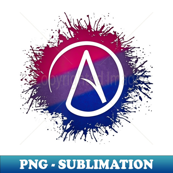 Paint Splatter Bisexual Pride Atheist Symbol - Special Edition Sublimation PNG File