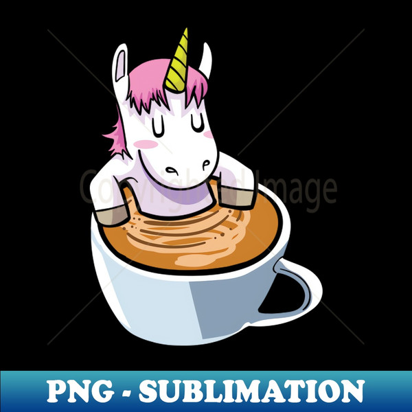 Unicorn unicorn coffee relax relax chill out coffee drinker - Printable T-Shirt PNG