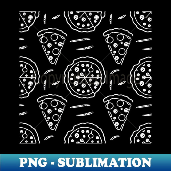 Pizza Pattern simple line art illustration - PNG Transparent Digital Download File for Sublimation