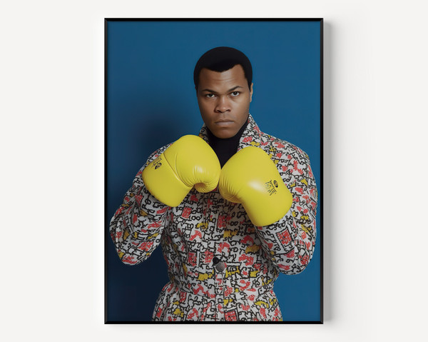 Muhammad Wall Art Ali Print Famous Photography Man Painting Vintage Photograph Portrait of Famous Colorful Poster of Man.jpg