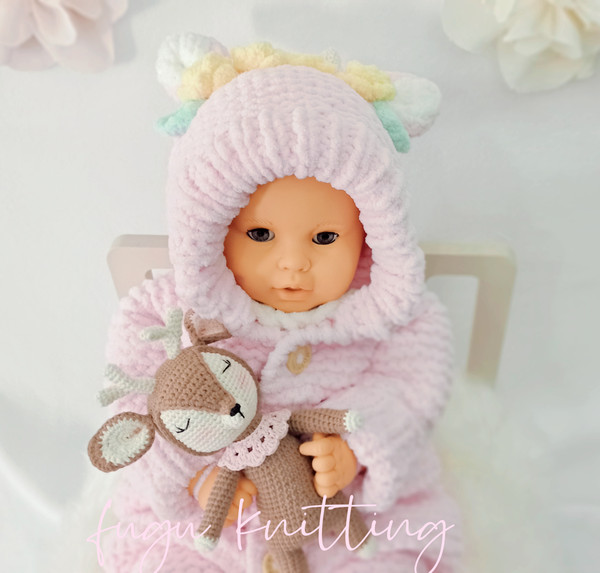 Pink Hooded Elegant Deer Baby Girl Winter Clothes and Booties (11).jpg