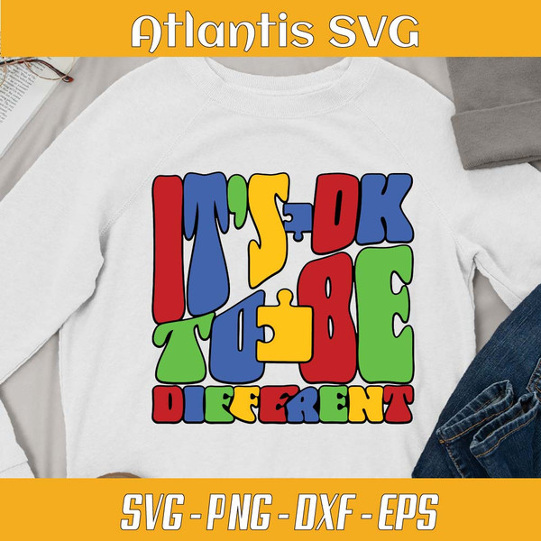 It's ok to be different SVG PNG, Autism Friends Quotes SVG PNG, Perfect Difference Autism SVG PNG DXF EPS.jpg