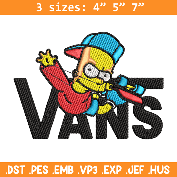 Bart Simpson Vans Embroidery design, Simpson Embroidery, cartoon design, Embroidery File, Digital download..jpg