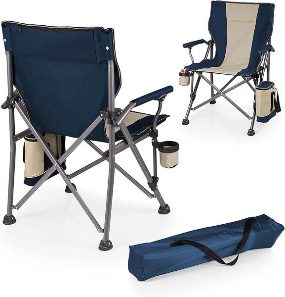 PICNIC TIME Outlander XL Camping Chair with Cooler, Heavy Duty Beach Chair, Outdoor Chair, 400 lb weight capacity, (Blue)-4.jpg