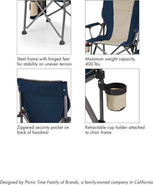 PICNIC TIME Outlander XL Camping Chair with Cooler, Heavy Duty Beach Chair, Outdoor Chair, 400 lb weight capacity, (Blue)-5.jpg