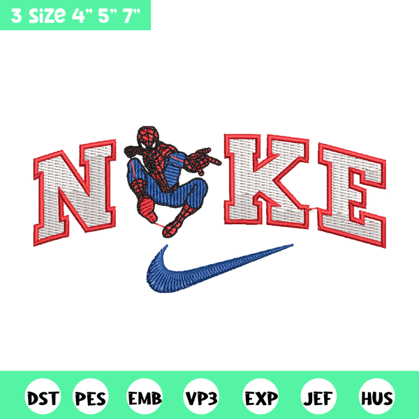 spaiderman nike embroidery design, spaiderman embroidery, logo design, logo shirt, digital download.jpg