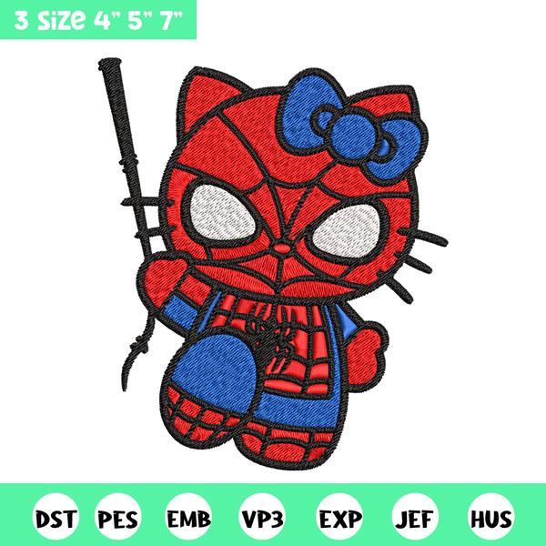 Spiderman Hellokitty Embroidery design, Hellokitty Embroidery, cartoon design, Embroidery File, Digital download..jpg