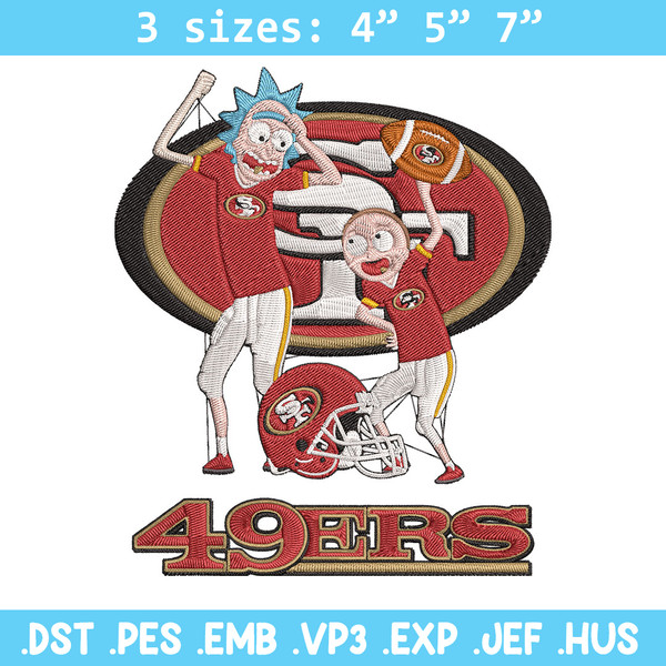 Rick and Morty San Francisco 49ers embroidery design, San Francisco 49ers embroidery, NFL embroidery, sport embroidery..jpg