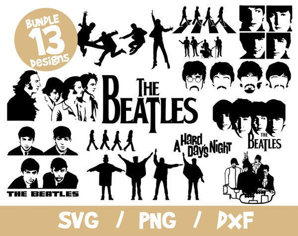 The Beatles SVG Bundle Cricut Silhouette Vinyl Cut File Clipart File Png.jpg