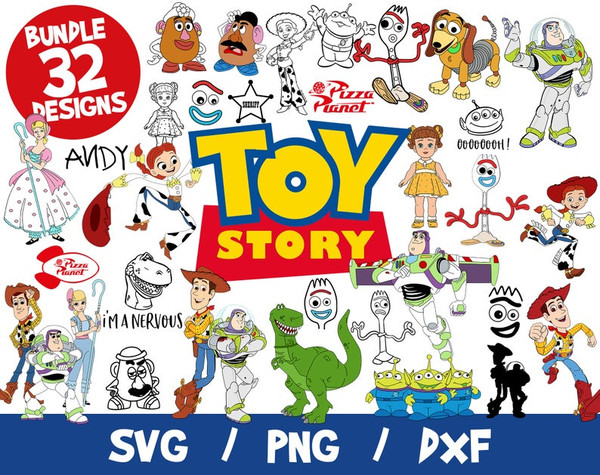 Toy Story SVG Bundle Disney Clipart Cricut  Silhouette Vinyl File Cut File Eps, Png.jpg
