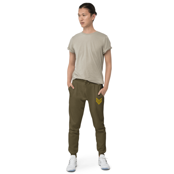 unisex-fleece-sweatpants-military-green-front-656dce43e2b7f.png