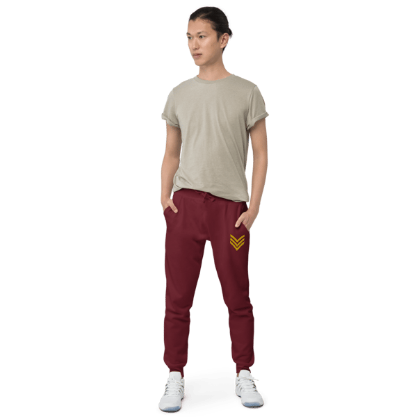 unisex-fleece-sweatpants-maroon-front-656dce43e29aa.png