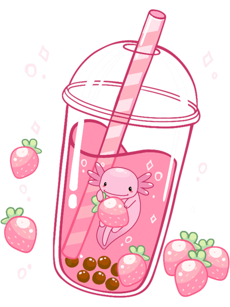 Love Axolotl Bubble Tea Kawaii Anime Axolotl .png