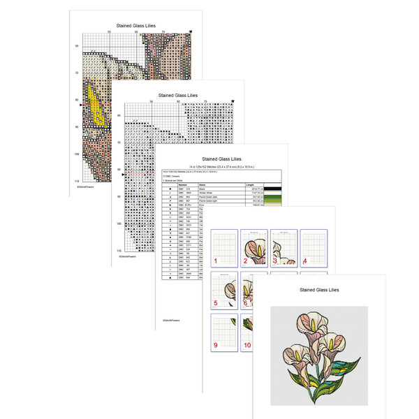 Stained Glass Lilies Cross Stitch Pattern Pages.jpg