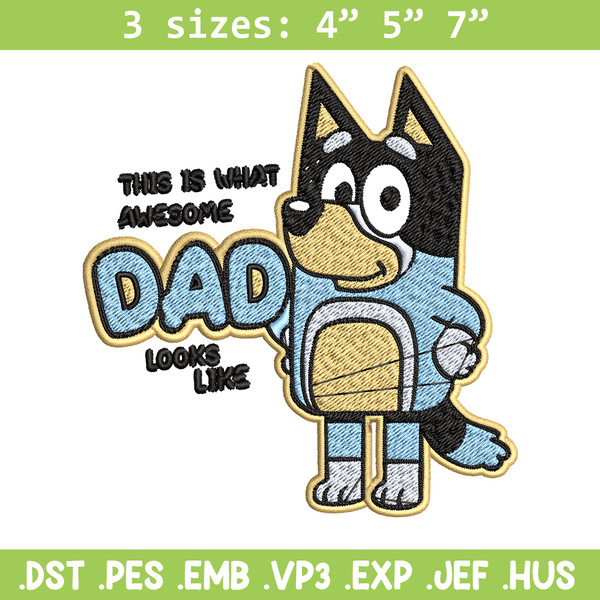 Dad bluey Embroidery, bluey Embroidery, Embroidery File, cartoon shirt, cartoon design, logo shirt, Digital download..jpg